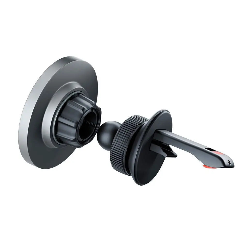 Suportul auto magnetic 3mk mentine telefonul fix cu prindere pe grila aerului negru si argintiu cu prindere texturata