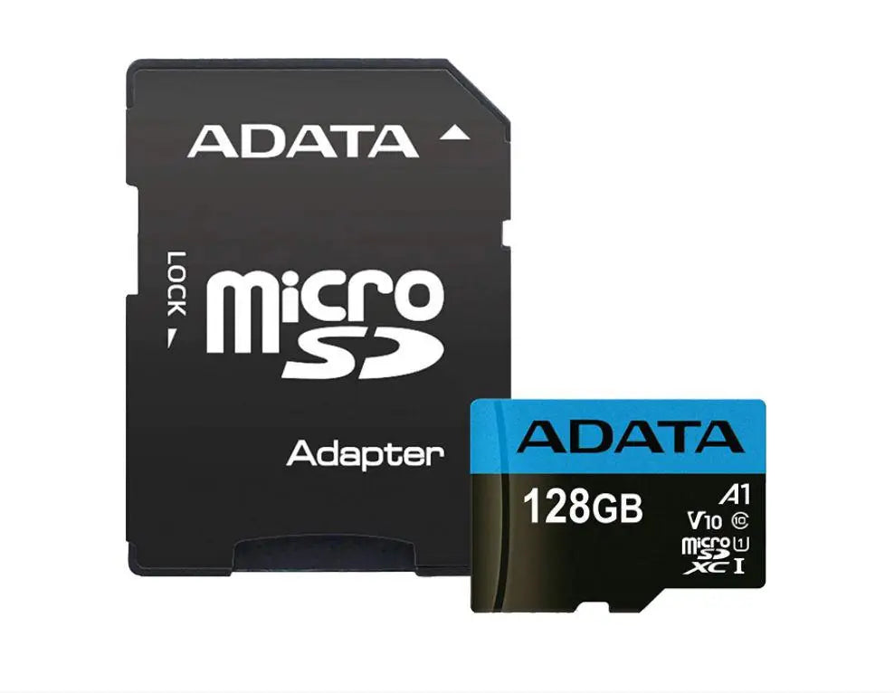 Card de memorie microsdxc adata premier 128gb negru cu accent albastru si adaptor sd clasa 10 pentru stocare rapida