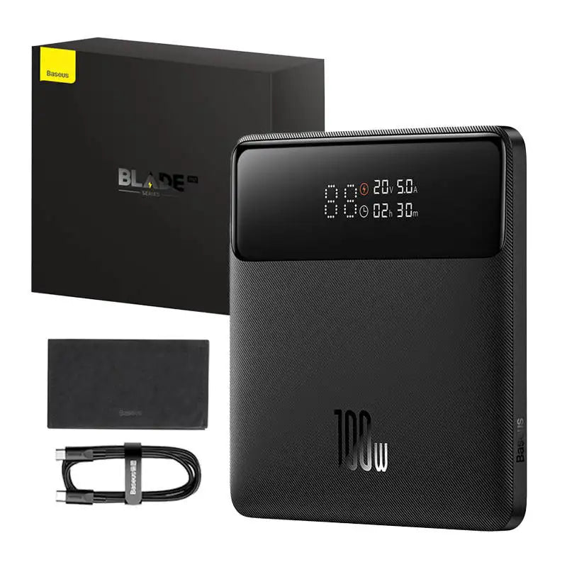 Baseus Power Bank Blade HD PPBL000301, portable USB-C power bank with sleek design and multiple charging ports.