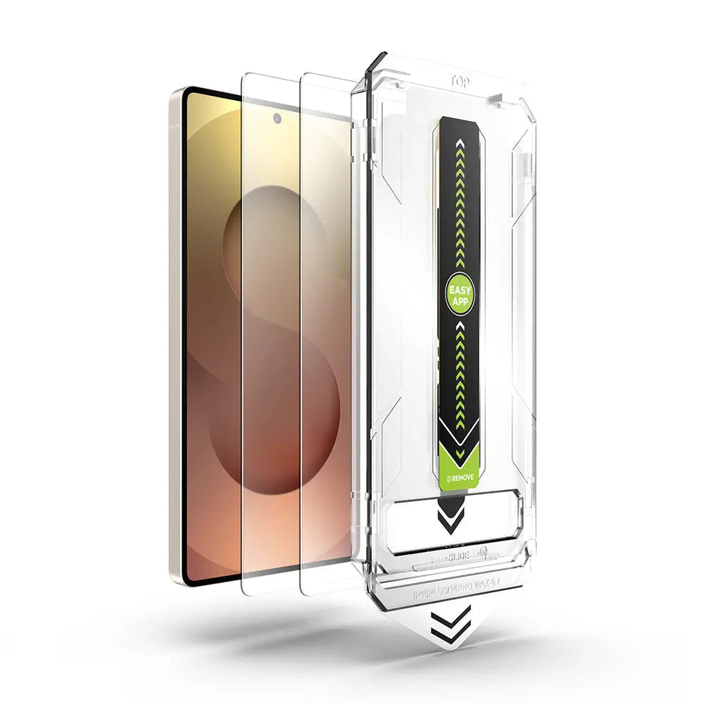 Clear techsuit titanglass crystalhd husa cu stand integrat si accente negre si verzi pentru samsung galaxy s25 s24