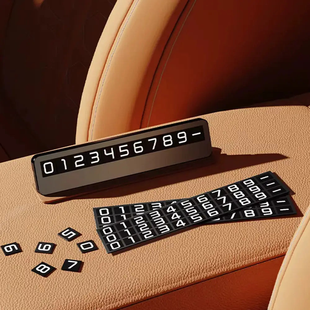 Afisaj digital negru pentru numere auto cu cifre led albe si stickere adezive detasabile techsuit sn1