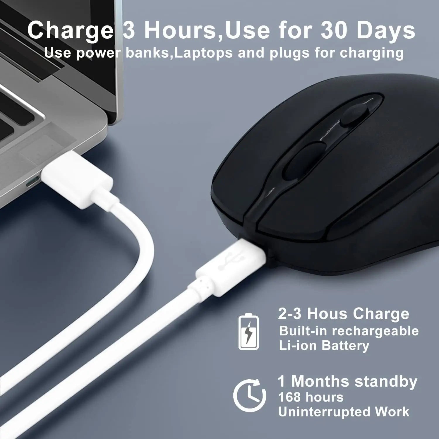 Mouse-ul wireless vu-tek 127 negru cu baterie li-ion reîncărcabilă oferă confortul și versatilitatea utilizării