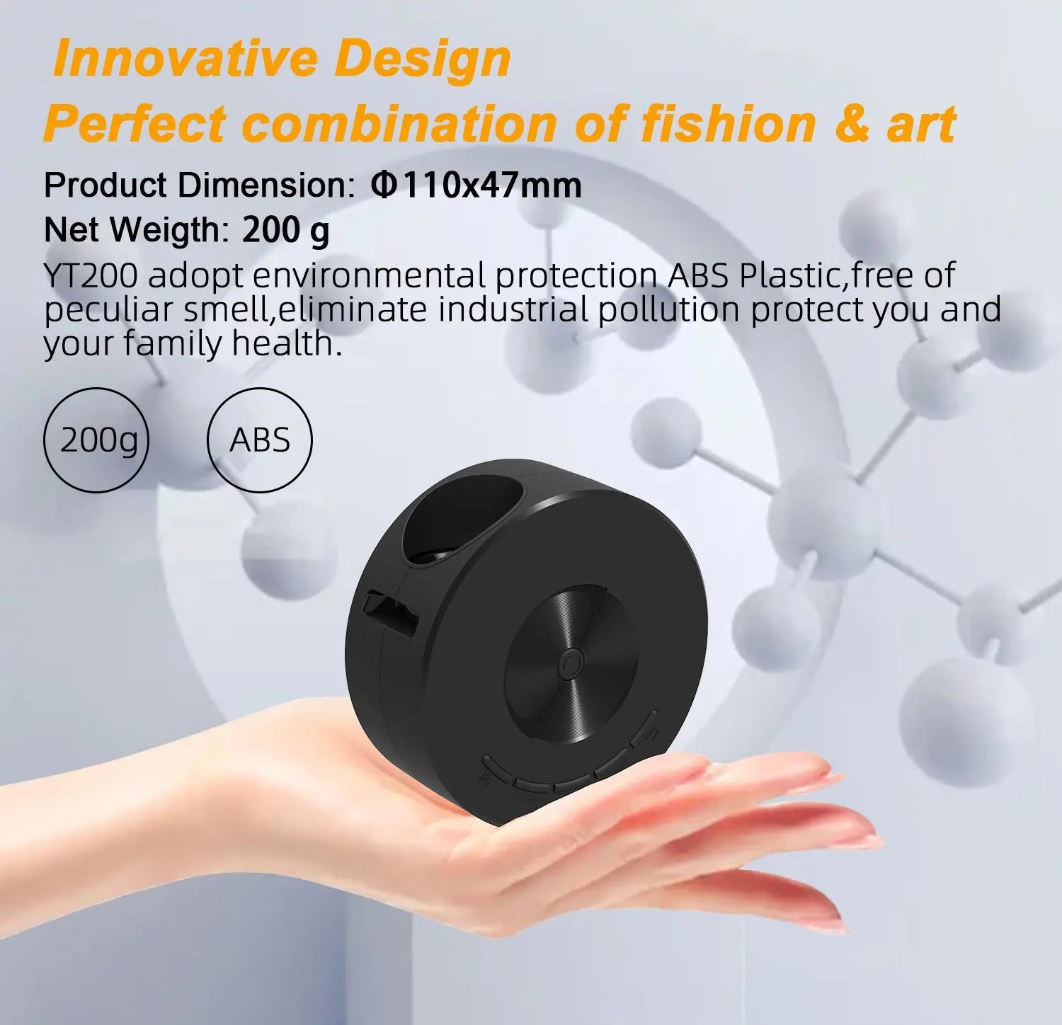 Vu-tek mini proiector negru cilindric din abs cu deschidere circulara si suprafata texturata pentru proiector compact