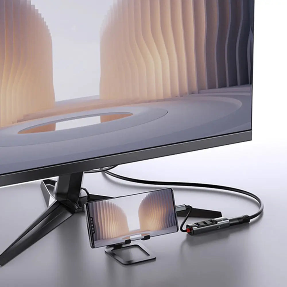 Yesido docking station 5in1 gray usb-c la hdmi cu pd100w ofera conexiuni stabile rapida si durabilitate
