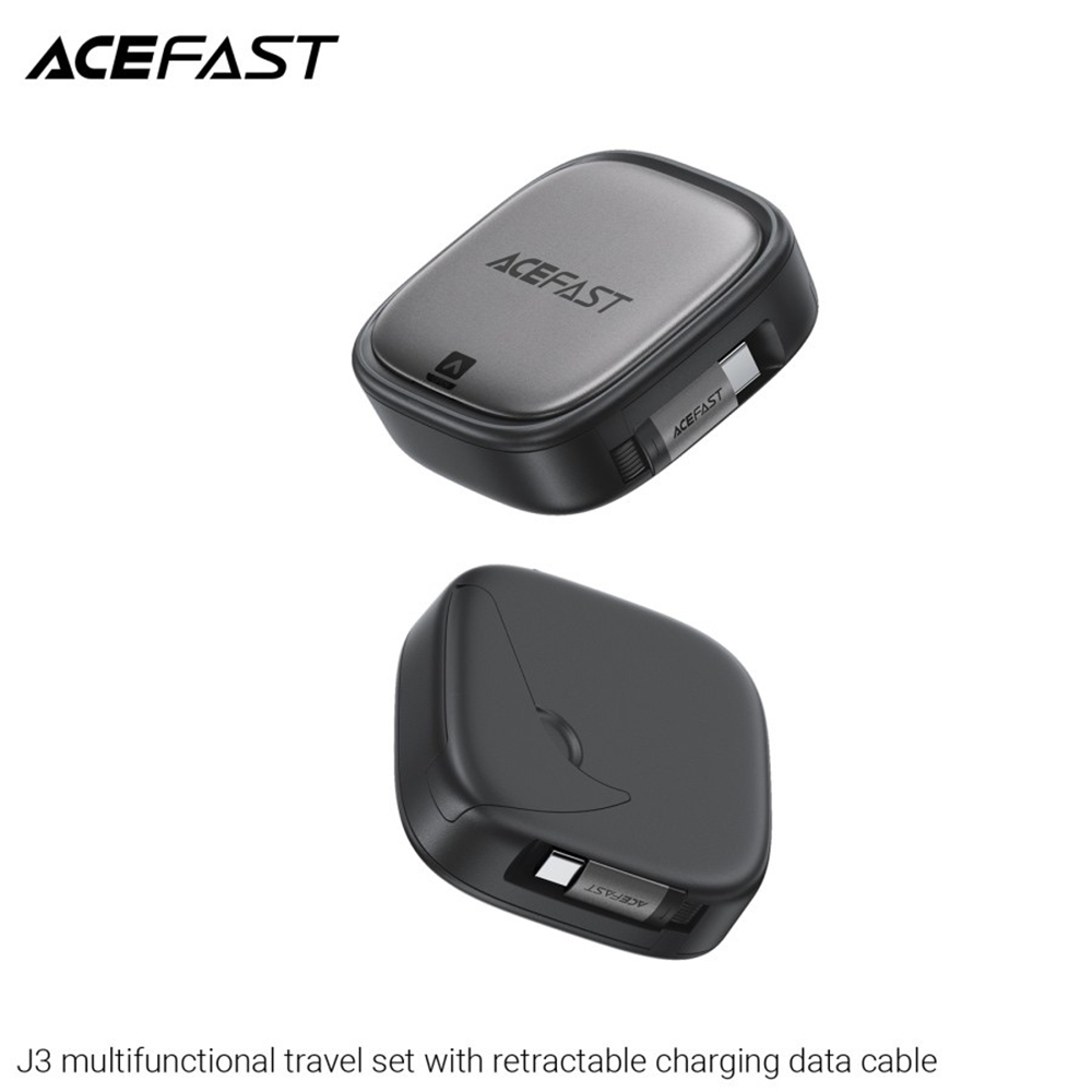 Acefast - Data Cable (J3) - Travel Set with Retractable Cable 2x USB-C, USB, Lightning, Micro-USB, TF, 60W, 3A, 0.95m - Black 4 f02cf414a299fb12194d1c879012b1d3