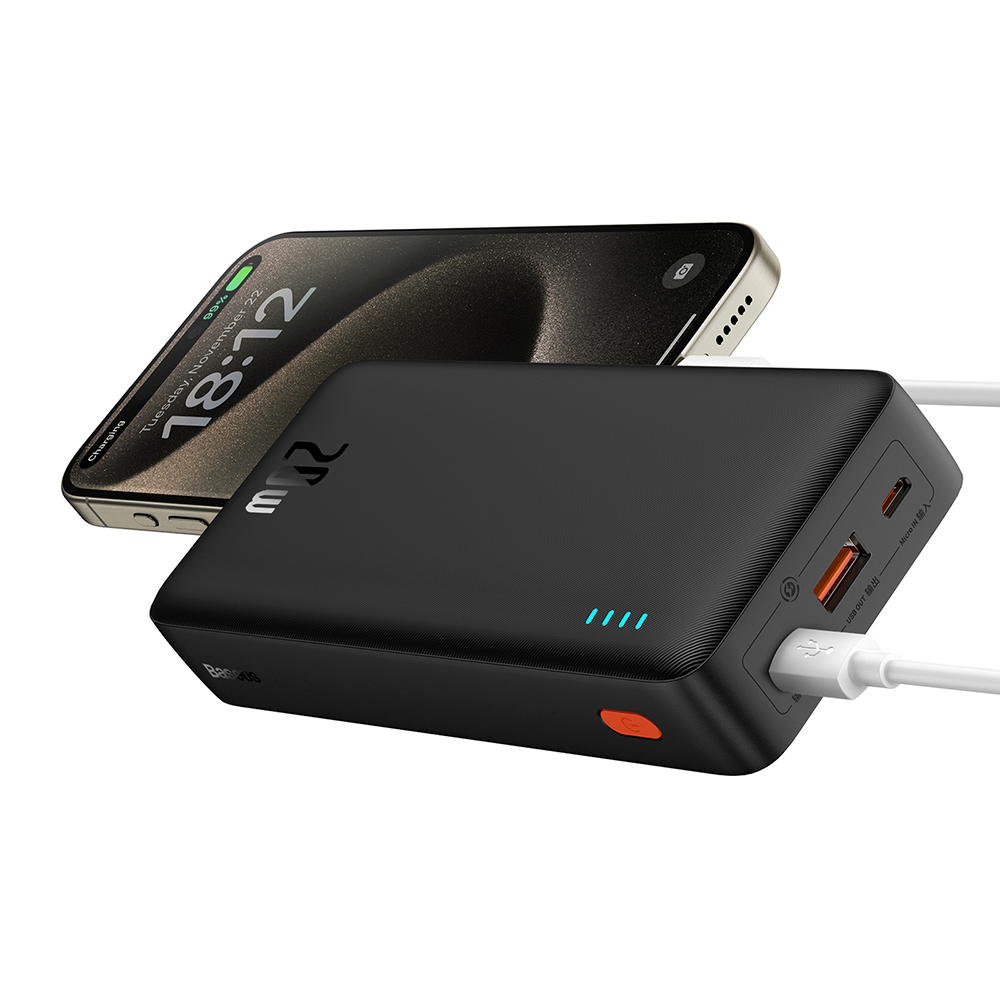 Baseus - Power Bank Airpow (P10022804113-00) - USB, Type-C, Micro-USB, 20W, 20000mAh - Black 3 8c724e860137ef1d02d2724b91ffe728