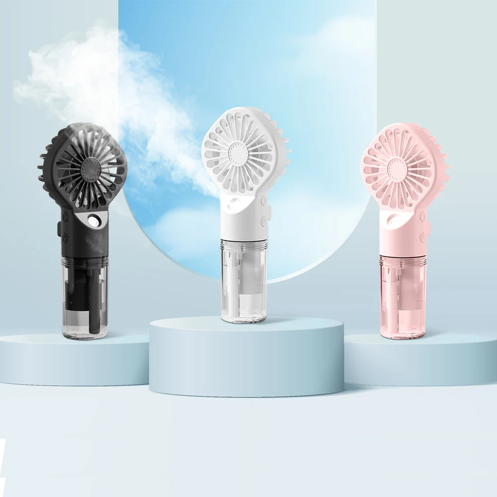 Techsuit - Handheld Fan (G10) - Portable, with Humidifier, Four Speeds, USB - Black 6 Ventilator Portabil cu Umidificator Premium - 3 Trepte Viteza