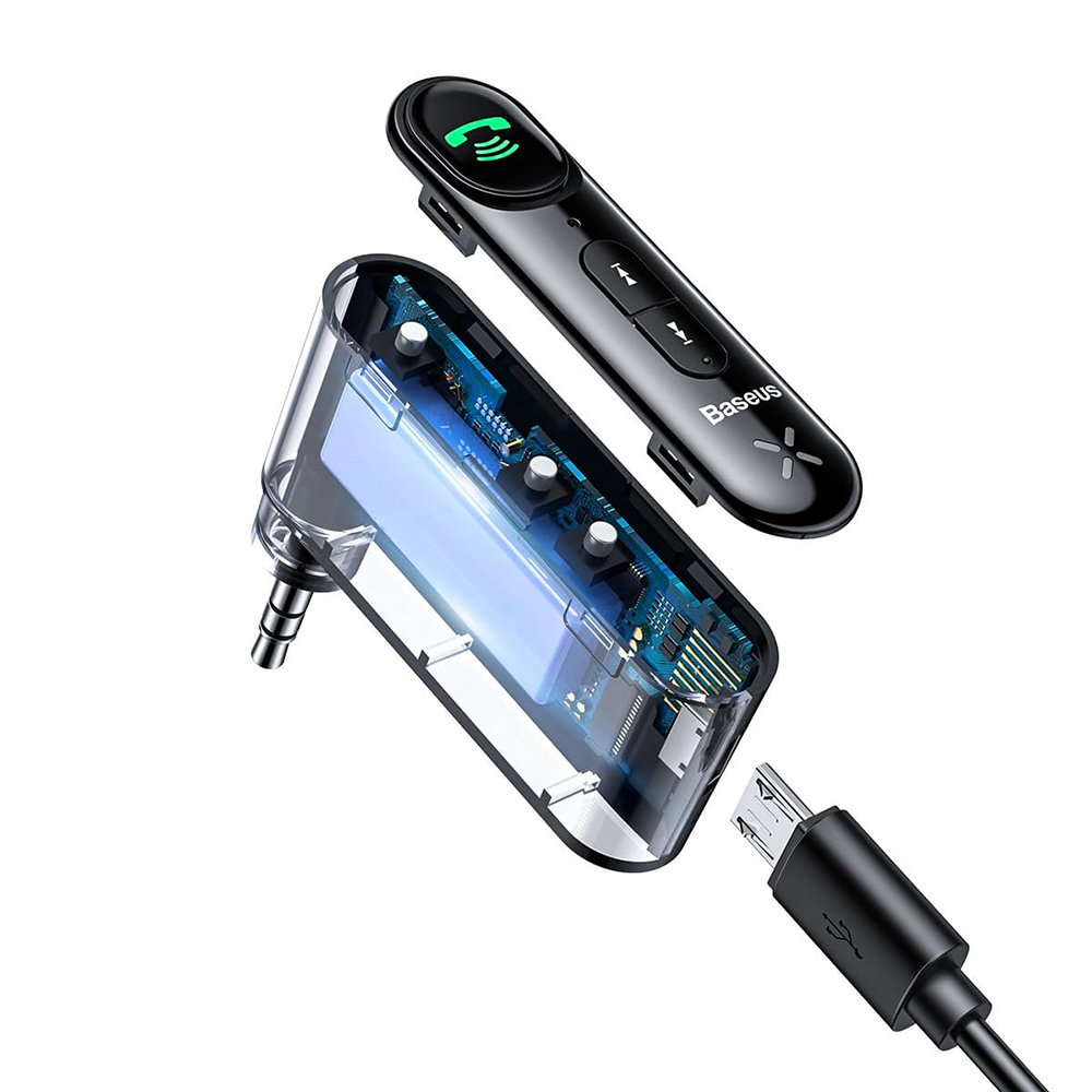 Baseus - Wireless Transmitter BSBA-02 (WXQY010001) - Bluetooth 5.0, Aux, 50Hz-20kHz, 145mAh, Micro-USB Charging Port - Black 6 af82c7db2695183bbf79379f3e80d9fe