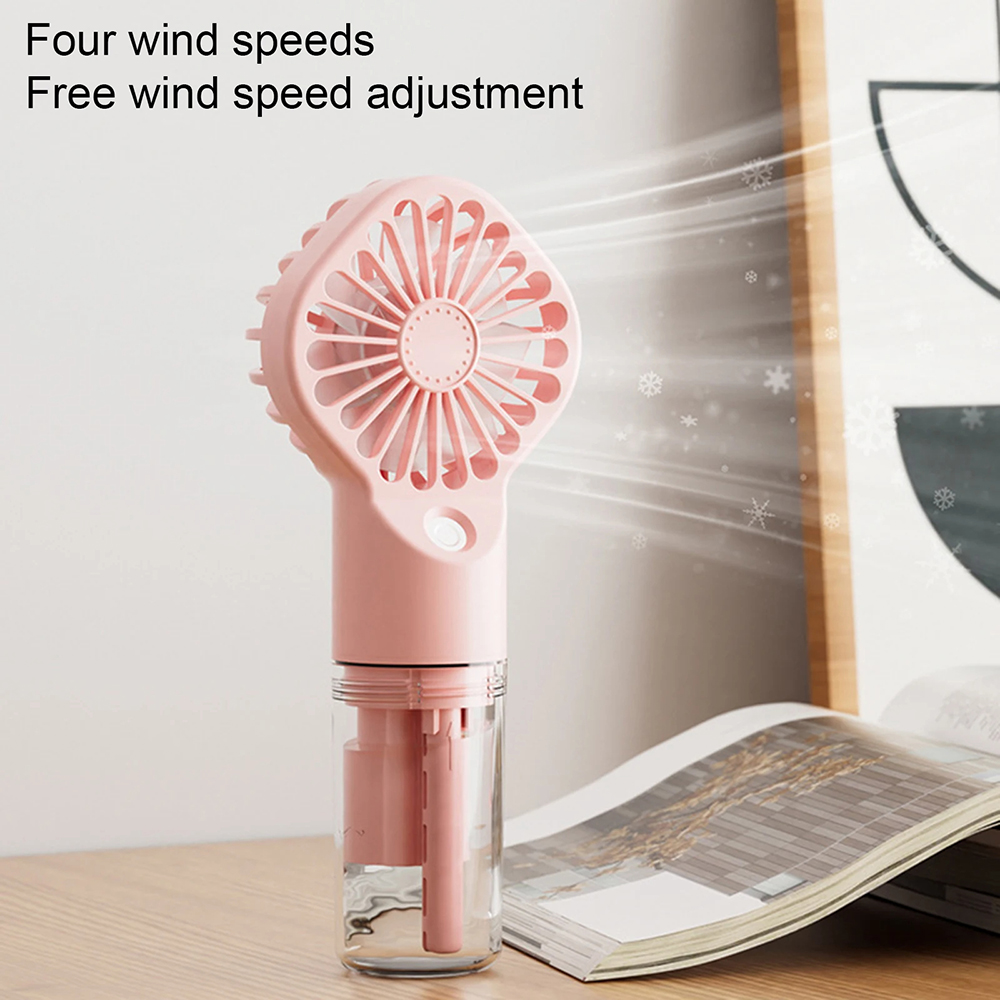 Techsuit - Handheld Fan (G10) - Portable, with Humidifier, Four Speeds, USB - Black 3 Ventilator Portabil cu Umidificator Premium - 3 Trepte Viteza