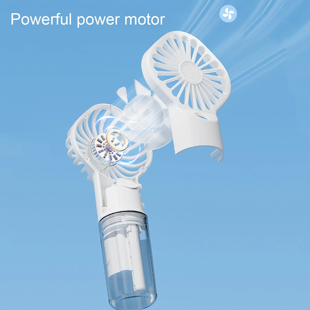 Techsuit - Handheld Fan (G10) - Portable, with Humidifier, Four Speeds, USB - Black 4 Ventilator Portabil cu Umidificator Premium - 3 Trepte Viteza