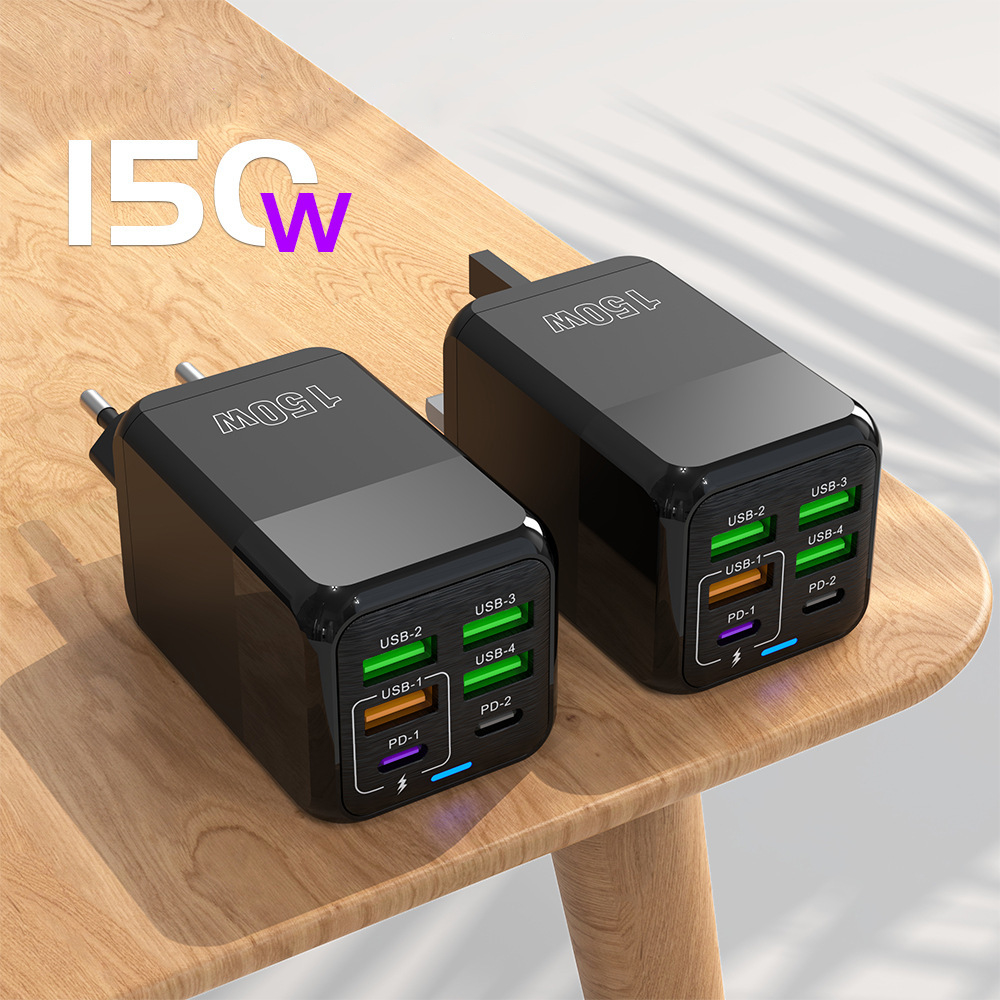 VU-TEK incarcator 150W, 4 porturi USB + 2 porturi PD pentru încărcare rapidă, 5 V 2,4 A 4 VU-TEK incarcator 150W, 4 porturi USB + 2 porturi PD pentru încărcare rapidă, 5 V 2,4 A