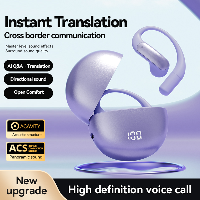 Casti Wireless VU-TEK M118, Bluetooth 5.4, Sport, AI Translation, Autonomie 60h, Microfon HD, Noise Cancelling, Sunet 3D, Violet 11 Casti Wireless Sport Premium - Autonomie 8h