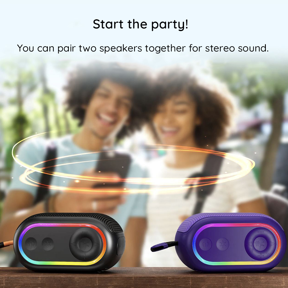 Havit - Wireless Speaker (SK809BT) - USB-C, Bluetooth 5.3, TWS, TF, USB, FM, AUX, Hands-Free Call, RGB, IPX5, 1200mAh - Violet 3 Havit - Wireless Speaker (SK809BT) - USB-C, Bluetooth 5.3, TWS, TF, USB, FM, AUX, Hands-Free Call, RGB, IPX5, 1200mAh - Violet