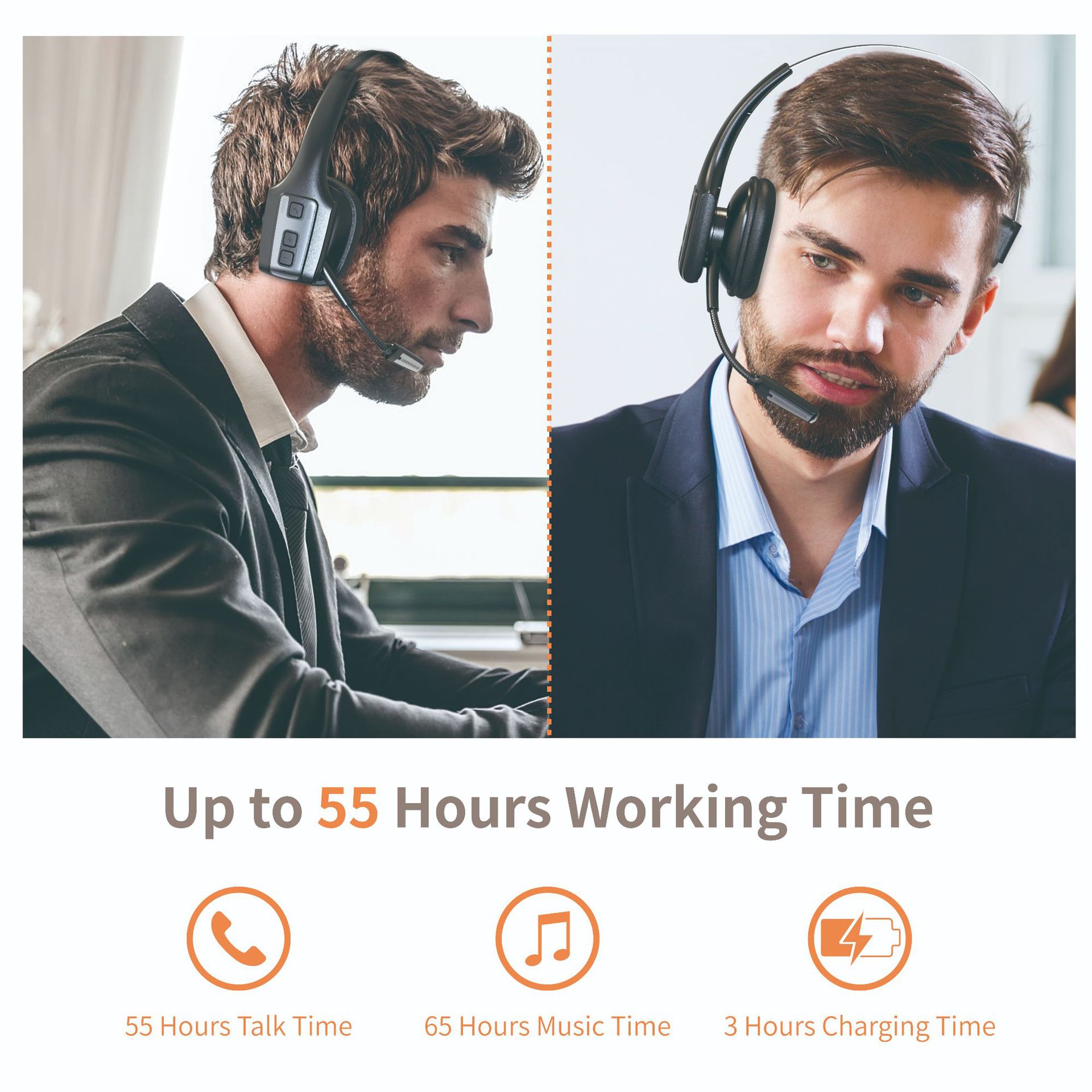 Casti Bluetooth VU-TEK DH19, microfon dual, noise cancelling, pentru call center si birou 4 Casti Bluetooth VU-TEK DH19, microfon dual, noise cancelling, pentru call center si birou