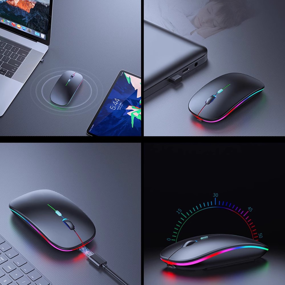 VU-TEK 199 Mouse Wireless Dual mode Bluetooth + WIFI reincarcabil - Negru Luminous 5 VU-TEK 199 Mouse Wireless Dual mode Bluetooth + WIFI reincarcabil - Negru Luminous