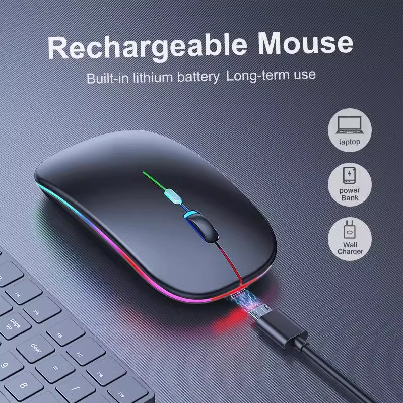VU-TEK 199 Mouse Wireless Dual mode Bluetooth + WIFI reincarcabil - Negru Luminous 2 VU-TEK 199 Mouse Wireless Dual mode Bluetooth + WIFI reincarcabil - Negru Luminous