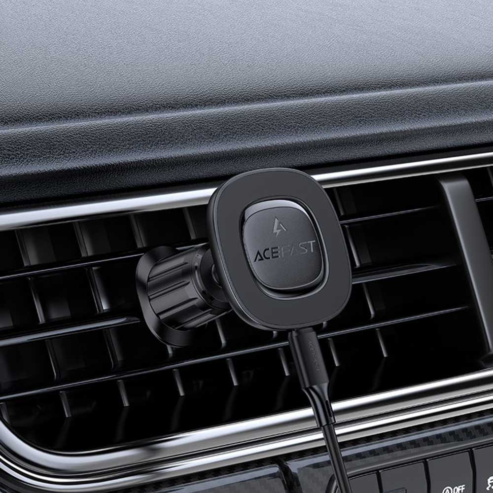 Acefast - Car Holder with Wireless Charging (D46) - for Air Vent, Magnetic Grip, Non-Slip, 15W, for 4.7 - 6.9" Phones - Black 5 Acefast - Car Holder with Wireless Charging (D46) - for Air Vent, Magnetic Grip, Non-Slip, 15W, for 4.7 - 6.9" Phones - Black
