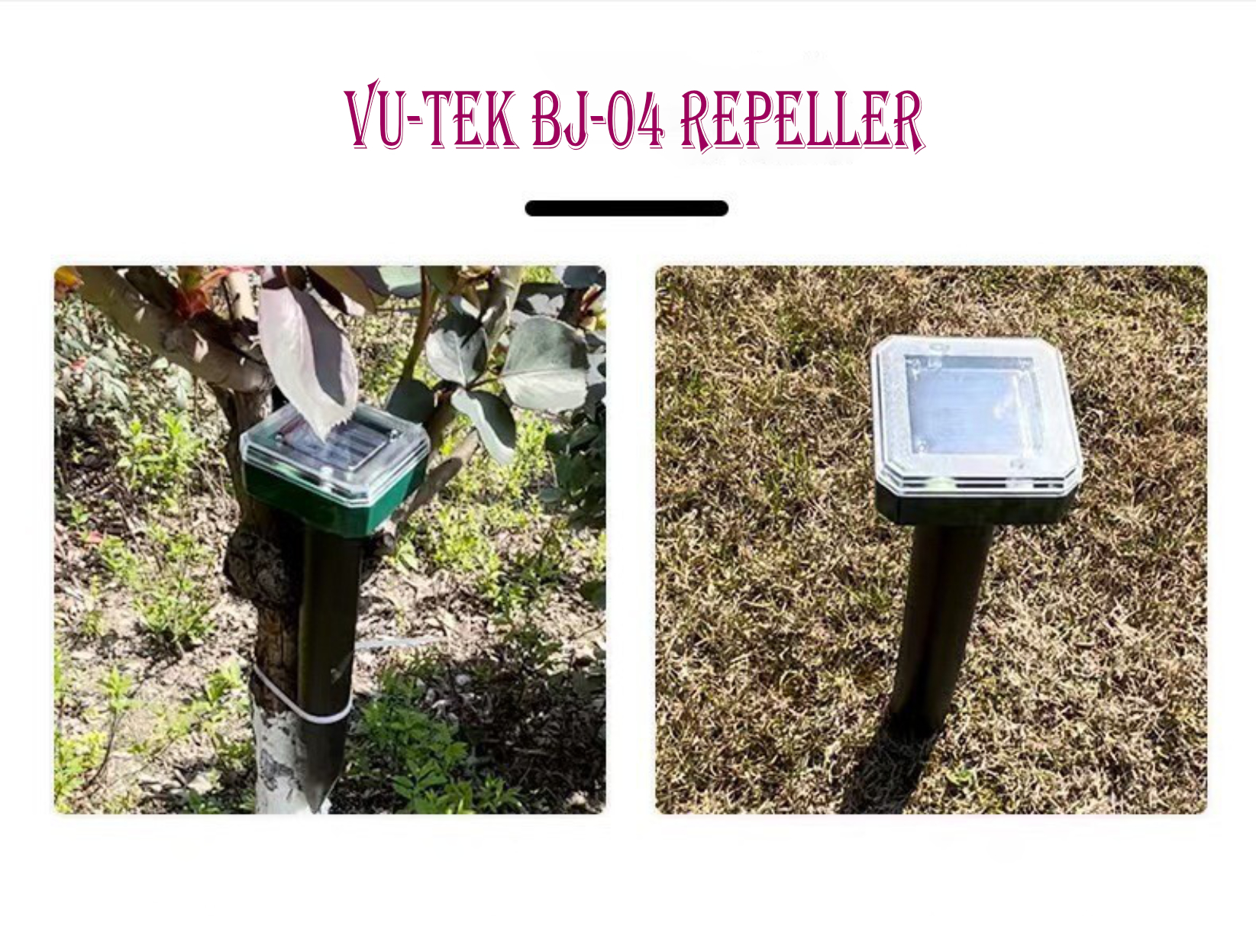 VU-TEK BJ-04 Dispozitiv solar alungare daunatori, ultrasonic, exterior, cu tarus si senzor PIR 5 VU-TEK BJ-04 Dispozitiv solar alungare daunatori, ultrasonic, exterior, cu tarus si senzor PIR