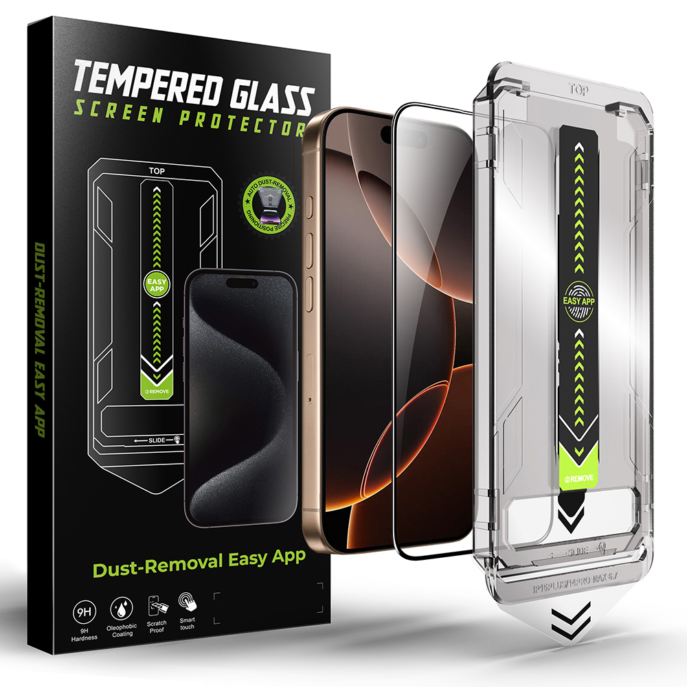 Techsuit - TitanGlass FullCover - iPhone 16 Pro / iPhone 17 - Black 4 Techsuit - TitanGlass FullCover - iPhone 16 Pro / iPhone 17 - Black