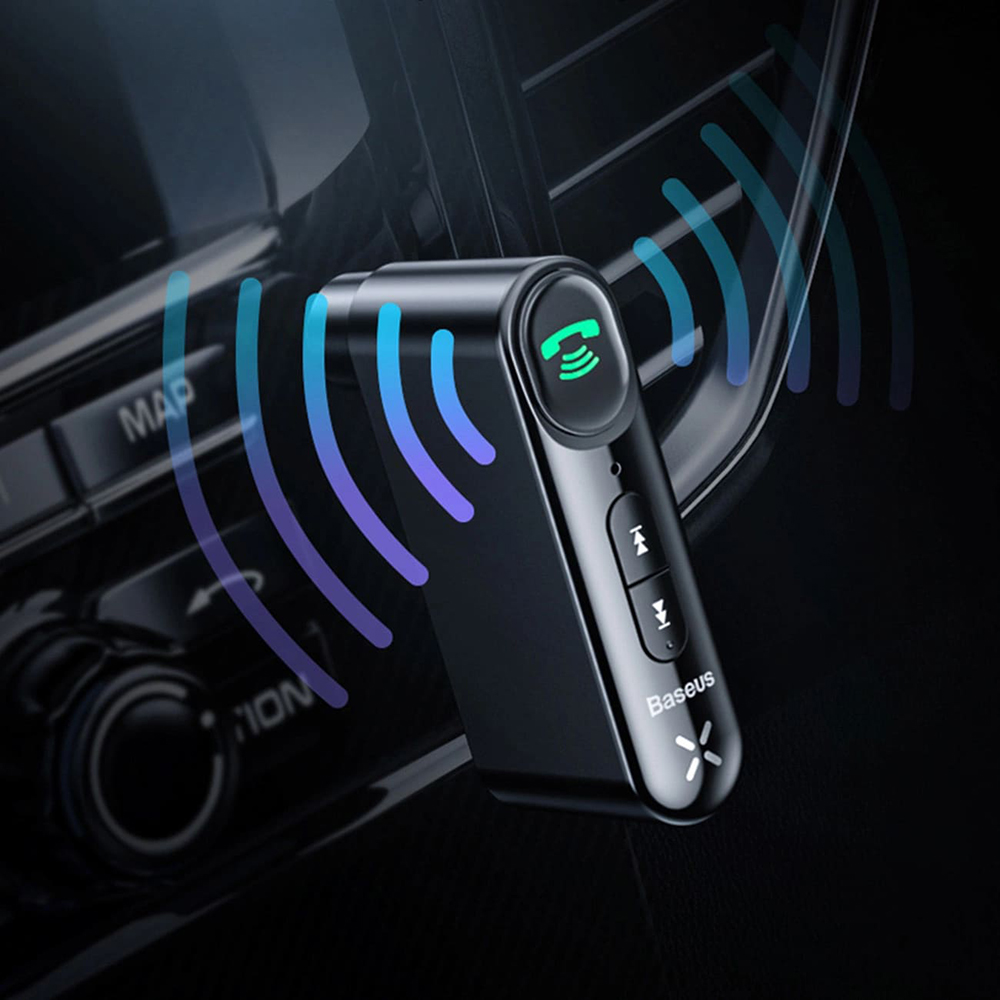 Baseus - Wireless Transmitter BSBA-02 (WXQY010001) - Bluetooth 5.0, Aux, 50Hz-20kHz, 145mAh, Micro-USB Charging Port - Black 2 f28fe64bcea9cebe5e638096d99d0f47