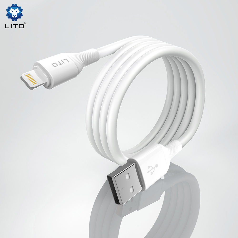 Lito - Data Cable (LD06T) - USB to Type-C, 2.4A, PVC, 1m - White 3 Lito - Data Cable (LD06T) - USB to Type-C, 2.4A, PVC, 1m - White