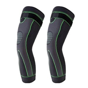 Set Ciorapi Compresie, QttvbTna, Suport Patela, Negru/Verde, M, 2 buc
