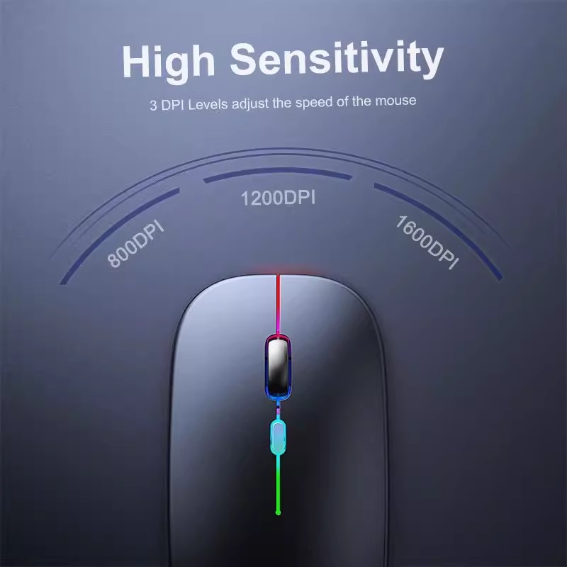VU-TEK 199 Mouse Wireless Dual mode Bluetooth + WIFI reincarcabil - Negru Luminous 3 VU-TEK 199 Mouse Wireless Dual mode Bluetooth + WIFI reincarcabil - Negru Luminous