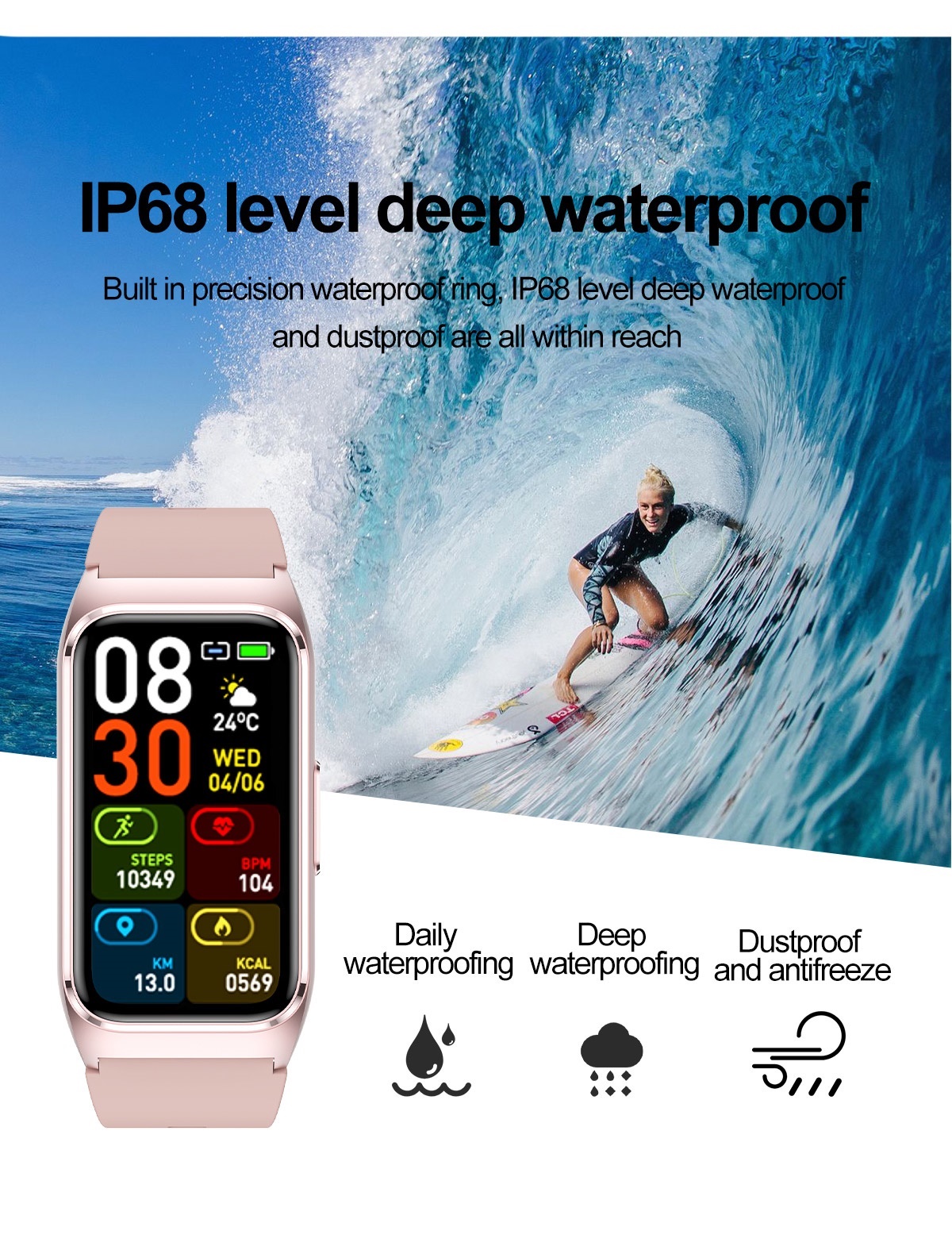 Smartwatch VU-TEK TK75, monitorizare puls, tensiune, SpO2, glicemie, multi-sport, IP68, apel Bluetooth, Android/iOS, bratara silicon 9 Smartwatch VU-TEK TK75, monitorizare puls, tensiune, SpO2, glicemie, multi-sport, IP68, apel Bluetooth, Android/iOS, bratara silicon