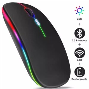 VU-TEK 199 Mouse Wireless Dual mode Bluetooth + WIFI reincarcabil - Negru Luminous