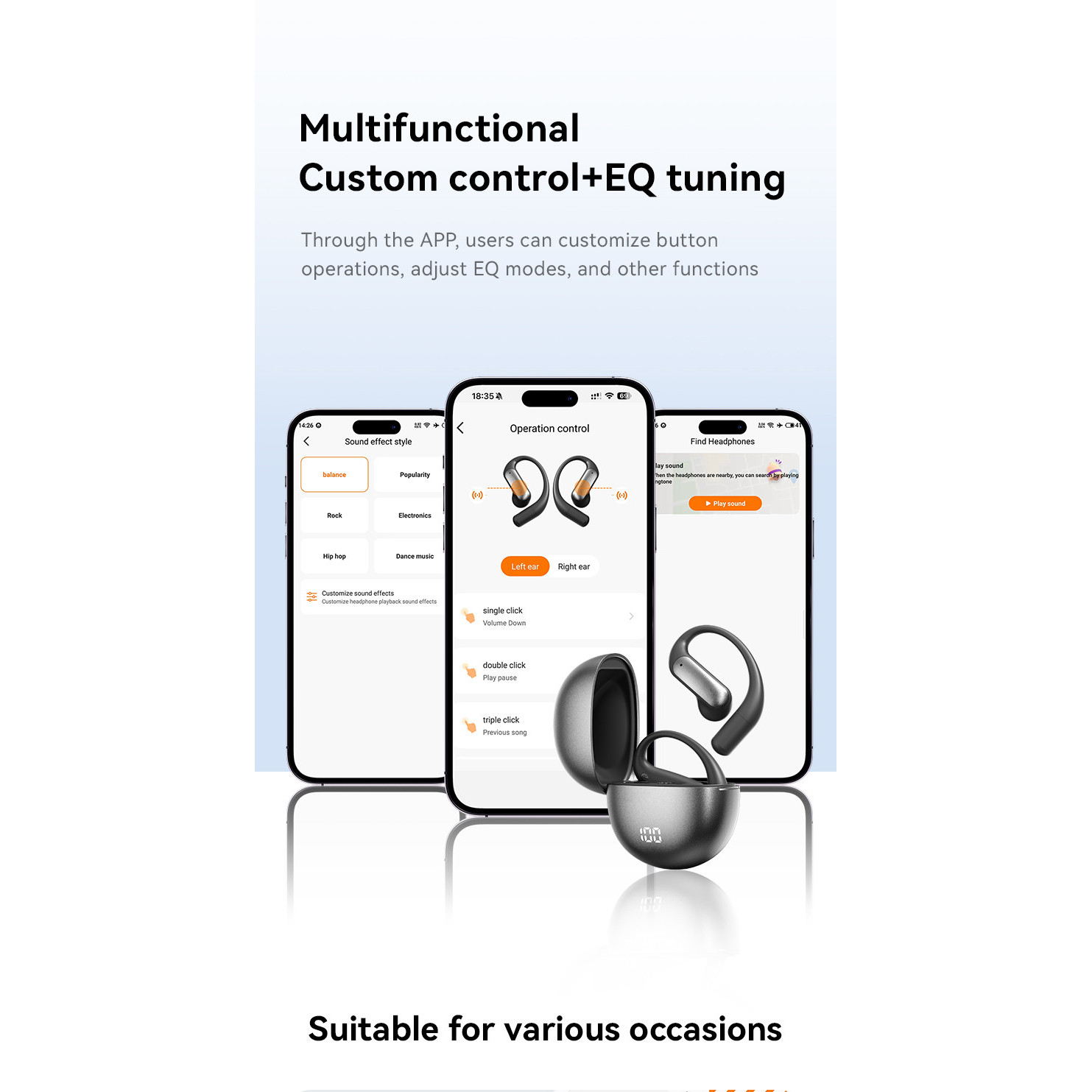 Casti Wireless VU-TEK M118, Bluetooth 5.4, Sport, AI Translation, Autonomie 60h, Microfon HD, Noise Cancelling, Sunet 3D, Silver 15 Casti Wireless Sport Premium - Autonomie 8h
